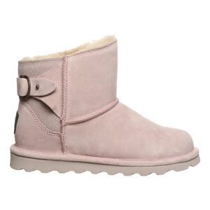 Bearpaw Betty Pull On Fur Lined Short Boots Size 8 Taupe Brown Tan NWT No Box